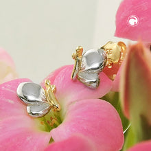 Lade das Bild in den Galerie-Viewer, Ohrstecker Ohrring 6x5mm Schmetterling bicolor glänzend 9Kt GOLD
