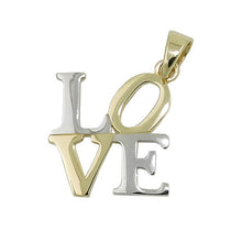 Lade das Bild in den Galerie-Viewer, Anhänger 14x14mm LOVE bicolor 9Kt GOLD
