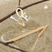 Lade das Bild in den Galerie-Viewer, Anhänger 14x14mm LOVE bicolor 9Kt GOLD

