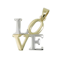 Lade das Bild in den Galerie-Viewer, Anhänger 14x14mm LOVE bicolor 9Kt GOLD
