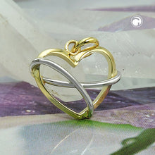 Lade das Bild in den Galerie-Viewer, Anhänger 13x15mm Herz bicolor glänzend 9Kt GOLD
