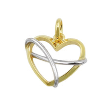 Lade das Bild in den Galerie-Viewer, Anhänger 13x15mm Herz bicolor glänzend 9Kt GOLD
