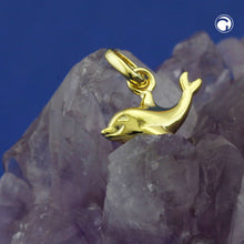 Lade das Bild in den Galerie-Viewer, Anhänger 12x7mm kleiner Delfin glänzend 9Kt GOLD
