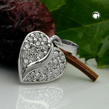 Lade das Bild in den Galerie-Viewer, Anhänger 10mm Herz mit Zirkonias rhodiniert Silber 925
