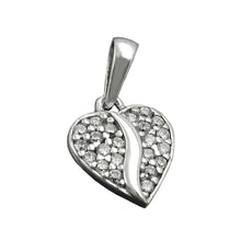 Lade das Bild in den Galerie-Viewer, Anhänger 10mm Herz mit Zirkonias rhodiniert Silber 925

