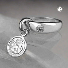 Lade das Bild in den Galerie-Viewer, Anhänger 12x3mm Taufring mit Engel Silber 925
