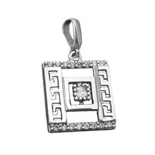 Lade das Bild in den Galerie-Viewer, Anhänger 12x12mm römisches Muster mit Zirkonias rhodiniert Silber 925
