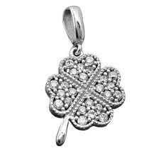 Lade das Bild in den Galerie-Viewer, Anhänger 14x11mm Kleeblatt mit Zirkonias rhodiniert Silber 925
