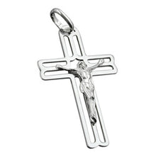 Lade das Bild in den Galerie-Viewer, Anhänger 37x23mm Kreuz mit Jesus glänzend Silber 925
