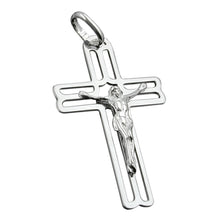 Lade das Bild in den Galerie-Viewer, Anhänger 37x23mm Kreuz mit Jesus glänzend Silber 925
