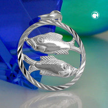 Lade das Bild in den Galerie-Viewer, Anhänger 15mm Sternzeichen Fische Silber 925
