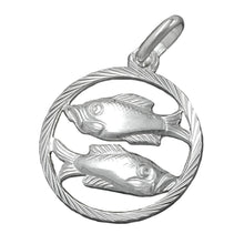 Lade das Bild in den Galerie-Viewer, Anhänger 15mm Sternzeichen Fische Silber 925

