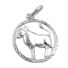 Lade das Bild in den Galerie-Viewer, Anhänger 15mm Sternzeichen Stier Silber 925
