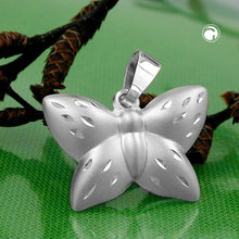 Lade das Bild in den Galerie-Viewer, Anhänger 11x16mm Schmetterling matt-glänzend diamantiert Silber 925
