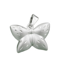 Lade das Bild in den Galerie-Viewer, Anhänger 11x16mm Schmetterling matt-glänzend diamantiert Silber 925
