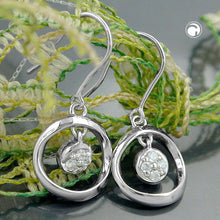 Lade das Bild in den Galerie-Viewer, Ohrhaken 22x14mm mit Zirkonias rhodiniert Silber 925
