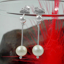 Lade das Bild in den Galerie-Viewer, Ohrstecker Ohrring Ohrhänger 25x6mm Zuchtperle Silber 925
