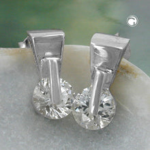 Lade das Bild in den Galerie-Viewer, Ohrstecker Ohrring 13x6mm Dreieck mit Zirkonia Silber 925
