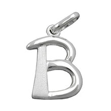 Lade das Bild in den Galerie-Viewer, Anhänger 15x10mm Buchstabe B teilmattiert glänzend Silber 925
