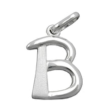 Lade das Bild in den Galerie-Viewer, Anhänger 15x10mm Buchstabe B teilmattiert glänzend Silber 925
