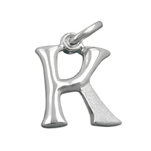 Lade das Bild in den Galerie-Viewer, Anhänger 15x11mm Buchstabe K teilmattiert glänzend Silber 925
