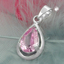Lade das Bild in den Galerie-Viewer, Anhänger 14x8mm Tropfen Zirkonia pink Silber 925
