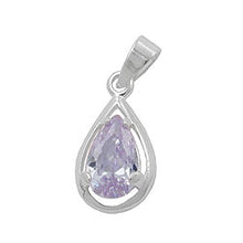 Lade das Bild in den Galerie-Viewer, Anhänger 14x8mm Tropfen Zirkonia lavendel Silber 925

