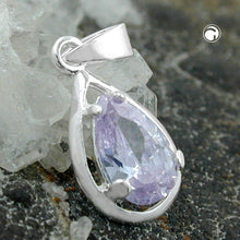 Lade das Bild in den Galerie-Viewer, Anhänger 14x8mm Tropfen Zirkonia lavendel Silber 925
