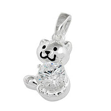 Lade das Bild in den Galerie-Viewer, Anhänger 15x10mm Katze mit Zirkonia glänzend Silber 925
