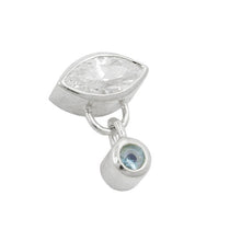 Lade das Bild in den Galerie-Viewer, Anhänger 15x11mm mit Zirkonia und synthetischem Aquamarin Silber 925
