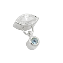 Lade das Bild in den Galerie-Viewer, Anhänger 15x11mm mit Zirkonia und synthetischem Aquamarin Silber 925
