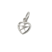 Lade das Bild in den Galerie-Viewer, Anhänger 10x8mm Herz mit Stern innen Silber 925
