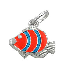 Lade das Bild in den Galerie-Viewer, Anhänger 12x12mm Clownfisch orange blau Silber 925
