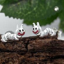 Lade das Bild in den Galerie-Viewer, Ohrstecker Ohrring 8x3mm Kinderohrring kleiner Wurm matt-glänzend Silber 925
