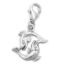 Lade das Bild in den Galerie-Viewer, Anhänger 14x14mm Charm Fische glänzend rhodiniert Silber 925
