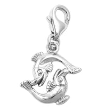Lade das Bild in den Galerie-Viewer, Anhänger 14x14mm Charm Fische glänzend rhodiniert Silber 925
