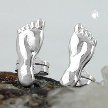 Lade das Bild in den Galerie-Viewer, Ohrstecker Ohrring 11x4mm Füße glänzend Silber 925
