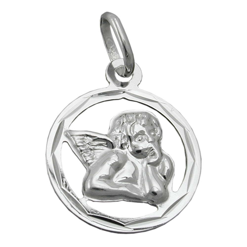 Anhänger 15mm Engel glänzend Silber 925