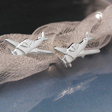 Lade das Bild in den Galerie-Viewer, Ohrstecker Ohrring 12x5mm kleines Motorflugzeug Silber 925
