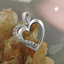 Lade das Bild in den Galerie-Viewer, Anhänger 13x13mm Herz mit Zirkonias Silber 925
