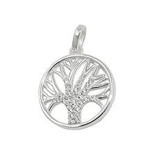 Lade das Bild in den Galerie-Viewer, Anhänger 15mm Baum des Lebens mit Zirkonias Silber 925
