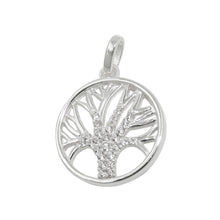Lade das Bild in den Galerie-Viewer, Anhänger 15mm Baum des Lebens mit Zirkonias Silber 925
