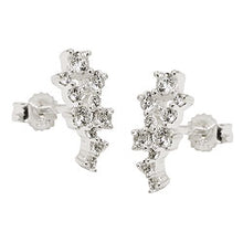 Lade das Bild in den Galerie-Viewer, Ohrstecker Ohrring 13x6mm Blume mit Zirkonias Silber 925
