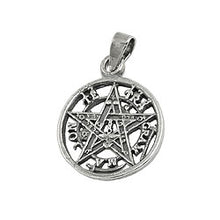 Lade das Bild in den Galerie-Viewer, Anhänger 15mm Pentagramm Amulett geschwärzt Silber 925
