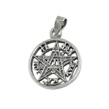 Lade das Bild in den Galerie-Viewer, Anhänger 15mm Pentagramm Amulett geschwärzt Silber 925
