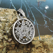 Lade das Bild in den Galerie-Viewer, Anhänger 15mm Pentagramm Amulett geschwärzt Silber 925
