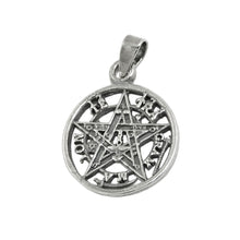 Lade das Bild in den Galerie-Viewer, Anhänger 15mm Pentagramm Amulett geschwärzt Silber 925

