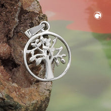 Lade das Bild in den Galerie-Viewer, Anhänger 12mm Baum des Lebens glänzend Silber 925
