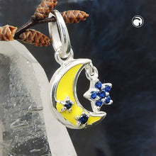 Lade das Bild in den Galerie-Viewer, Anhänger 11x11mm Mond mit Stern Zirkonia Silber 925
