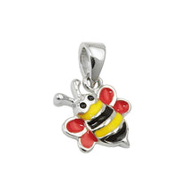 Lade das Bild in den Galerie-Viewer, Anhänger 10x10mm Biene rot-gelb-schwarz-emailliert Silber 925
